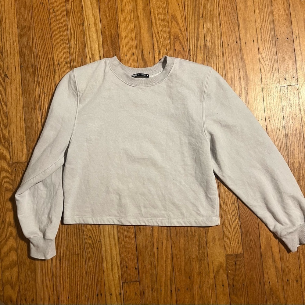 Zara grey cropped sweatshirt size S preloved